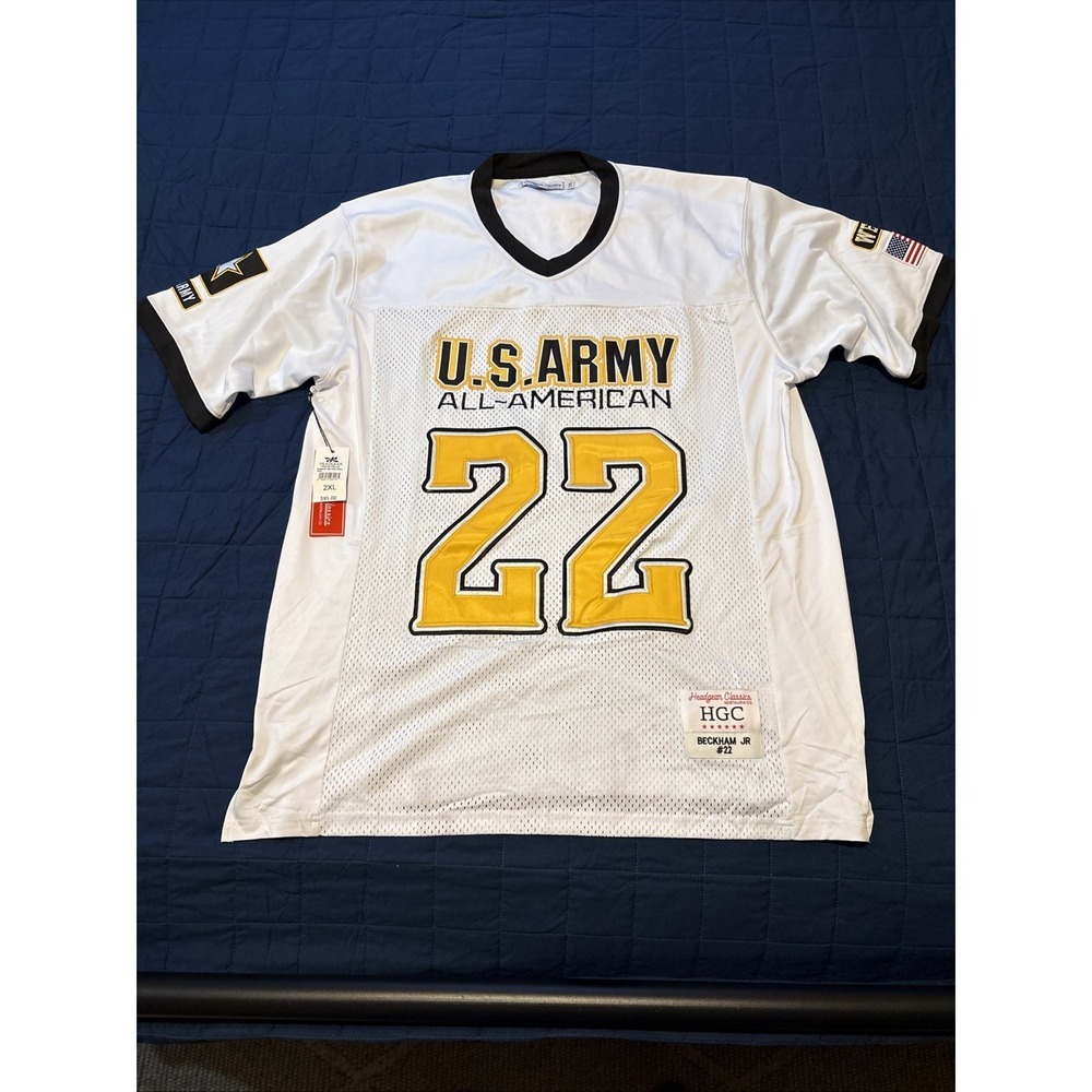 Odell Beckham White Army All American Football Jersey Headgear Classics 2XL NEW